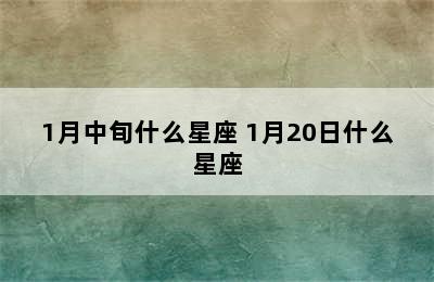 1月中旬什么星座 1月20日什么星座